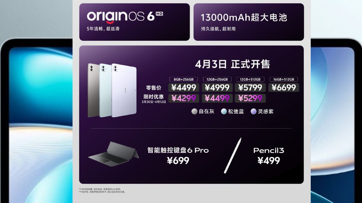 Vivo Pad 6 Pro Specifications