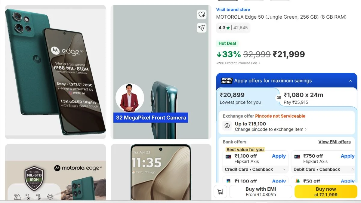 Motorola Edge 50 Discount, Motorola Edge 50 review Hindi, Motorola Edge 50 deal Flipkart, Motorola Edge 50 price in India