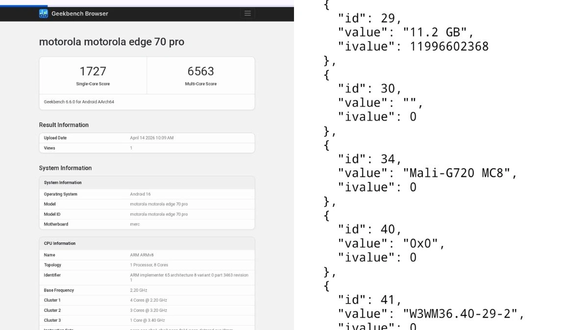 Motorola Edge 70 Pro Geekbench score, motorola edge 70 pro leak, motorola edge 70 pro, Motorola upcoming smartphone 2026