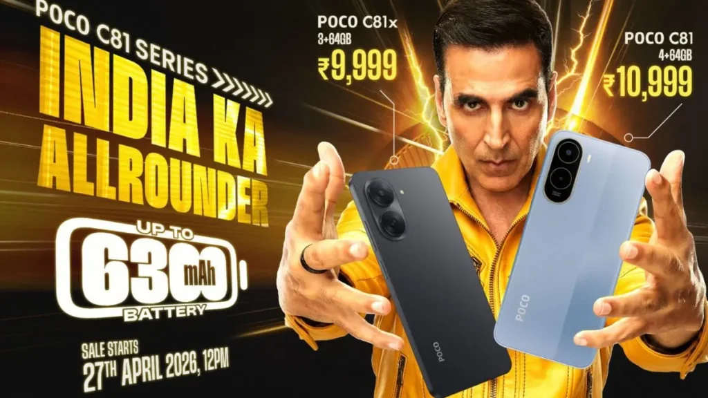 best smartphone under 10000, POCO C81 vs C81X, POCO C81X features, POCO C81 battery 6300mAh, POCO C81X price in India