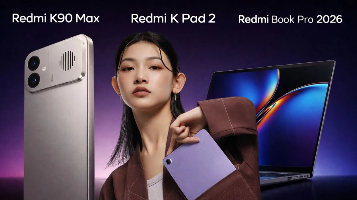 redmi april lineup 2026, redmi k90 max specs, redmi k pad2 features, redmi book pro 2026,