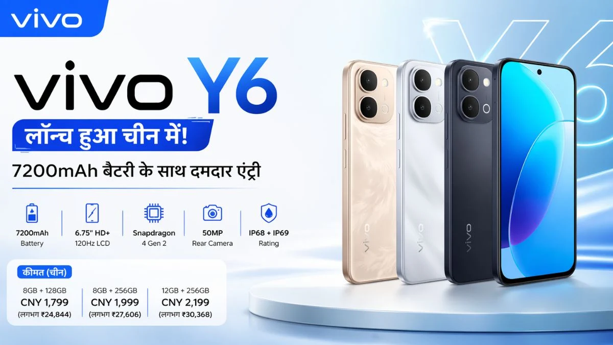 vivo y6 5G, vivo y6 5G launch china, vivo y6 5G price in india, vivo y6 specs, vivo y6 battery, 7200mah phone,