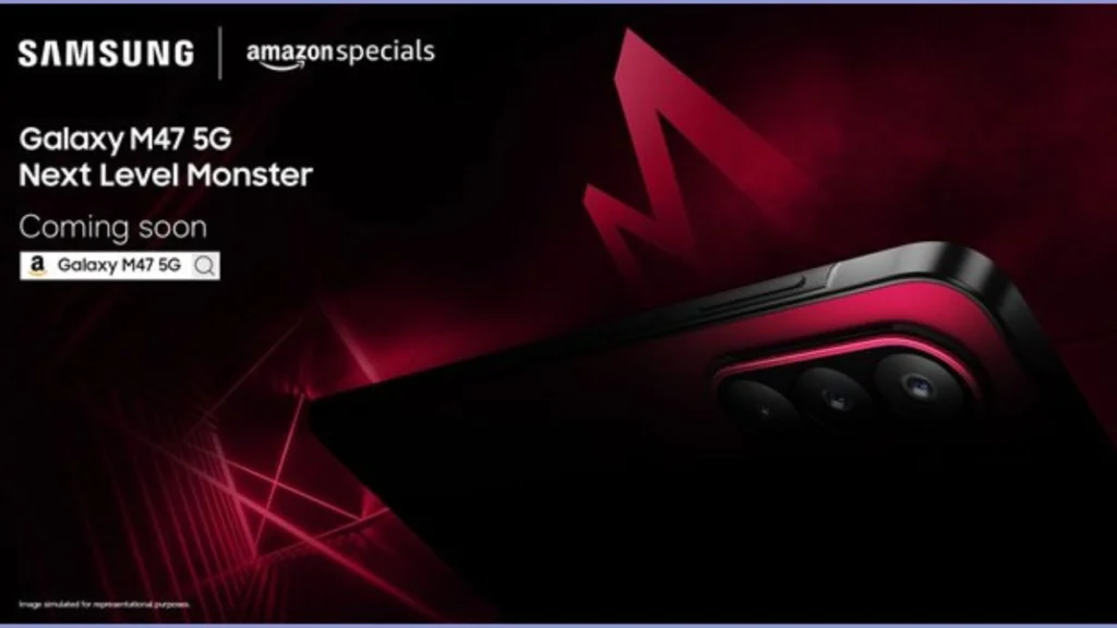 Samsung Galaxy M47 5G India launch, Samsung Galaxy M47 5G price in India, Samsung Galaxy M47 5G specifications, Samsung Galaxy M47 5G features, Samsung Galaxy M47 5G launch date, Samsung Galaxy M47 5G Amazon teaser, Samsung Galaxy M47 5G Snapdragon 6 Gen 3, Samsung Galaxy M47 5G 120Hz AMOLED display,