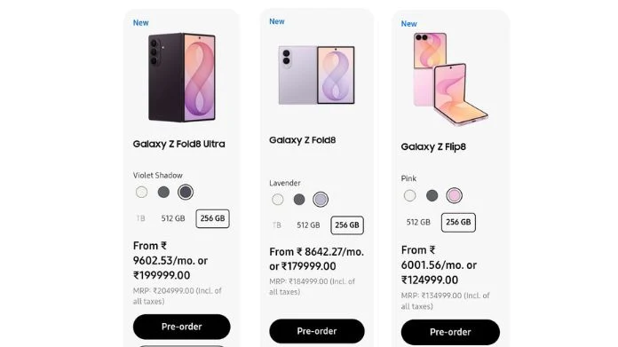Samsung Galaxy Z Fold 8 SpecificationsSamsung Galaxy Z Fold 8 Features
Samsung Fold 8
Samsung Z Fold 8
Galaxy Z Fold 8
Galaxy Z Flip 8
Samsung Foldable Phone
Samsung AI Phone
Samsung Fold 8 India
Samsung Fold 8 Ultra Price
Samsung Fold 8 Camera, Samsung Galaxy Z Fold 8 Ultra, Galaxy Z Fold 8 and Galaxy Z Flip 8 launched 