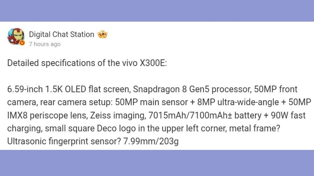 , Vivo X300e Price India, Vivo X300e Camera, Vivo X300e Battery, Snapdragon 8 Gen 5, Vivo X300e Hindi, Vivo X300e News, 7100mAh Battery Phone, 90W Fast Charging Phone, Vivo Upcoming Phone, Android 16 Smartphone, Zeiss Camera Phone, Tech News Hindi, Smartphone News, Latest Vivo Phone,