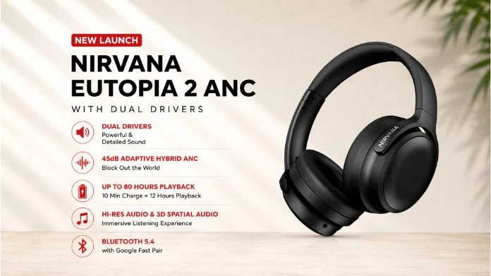 boAt Nirvana Eutopia 2 ANC,boAt Headphones, boAt Nirvana, Wireless Headphones, ANC Headphones, 45dB ANC, Hi-Res Audio, 3D Spatial Audio, Bluetooth 5.4, Google Fast Pair, AI ENx, 80 Hours Battery, boAt Hearables App, Tech News, Headphone Launch, Audio Accessories, India Launch, Phone Mitra, boAt Nirvana Eutopia 2 ANC Review, boAt Nirvana Eutopia 2 ANC ANC, boAt Nirvana Eutopia 2 ANC Battery, boAt Nirvana Eutopia 2 ANC Features, boAt Nirvana Eutopia 2 ANC Specifications, boAt Nirvana Eutopia 2 ANC Price in India